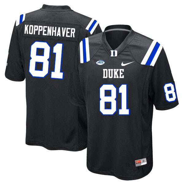 Men #81 Davis Koppenhaver Duke Blue Devils College Football Jerseys Sale-Black - Click Image to Close